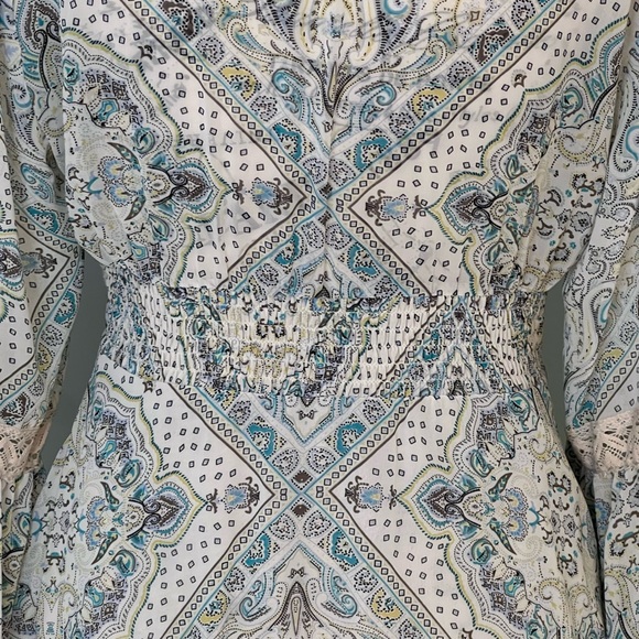 Free People Moonlight Bay mini dress | blue & white paisley print | size 8 - Picture 4 of 15